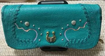 ANNA SUI 안나수이 터콰이즈 그린 호스슈 장지갑