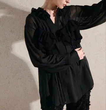 신상 crinkle 자수 풀르 풀오버 블라우스