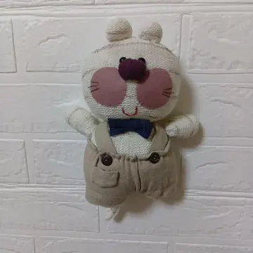 핸드메이드 목장갑 소재 토끼 봉제 인형