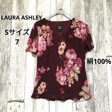 LAURA ASHLEY 로라 애슐리 블라우스 S 사이즈 꽃무늬 크림슨