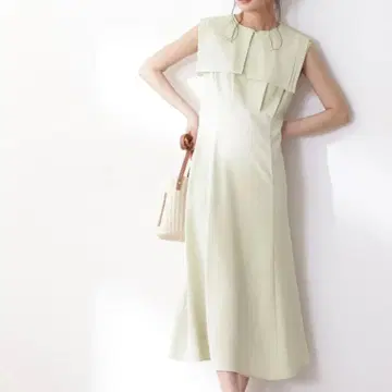 Natural Beauty Basic 스퀘어 칼라 슬리브리스 원피스
