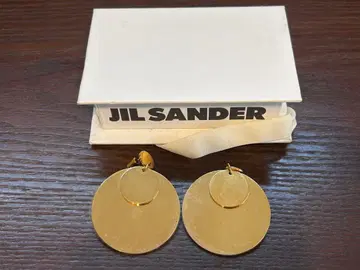 JIL SANDER 골드톤 더블 서클 귀걸이