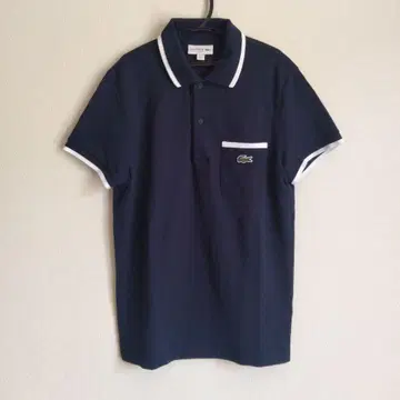 새상품급 LACOSTE 피케 셔츠 네이비 가슴 포켓 악어