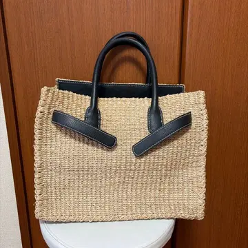 SEA 바스켓백 스트로우백 블랙 핸들