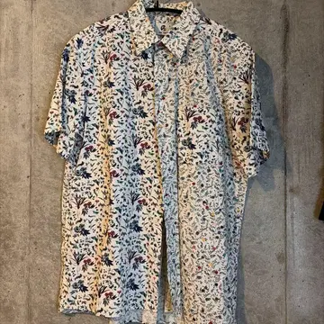 PS Paul Smith 반팔 셔츠 보태니컬 무늬 화이트 M