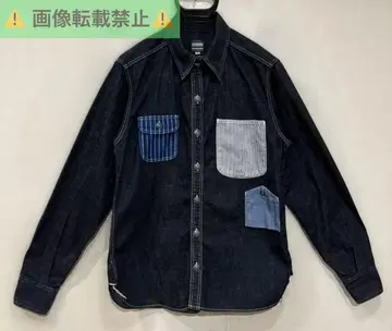 모모타로 진즈 멀티 포켓 8oz 특농 데님 셔츠 38 일본제