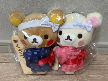 리락쿠마 봉제 인형 쿠사츠 리락쿠마노유 한정판 2개 세트