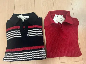코튼 포인트레이 스키퍼 폴로 스웨터 UNIQLO 코토니에 XL 2장 세트