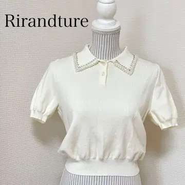 Rirandture 리랜드트루 펄 컬러 폴로 니트 화이트