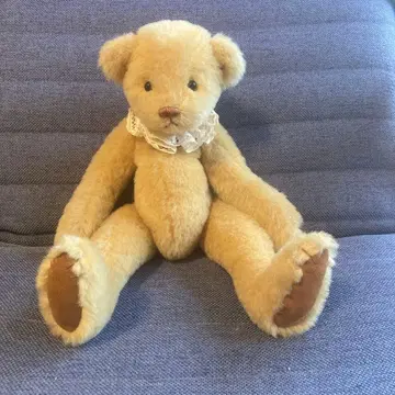 [ 고급 유리 눈 ] 빈티지 테디베어 30cm 나무 솜털 레이스 옷깃