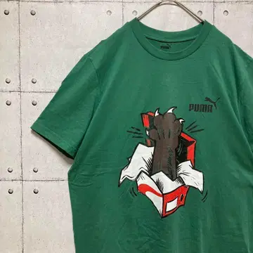 PUMA 그래픽 T셔츠 스니커즈 박스 그린 XL 오버 사이즈