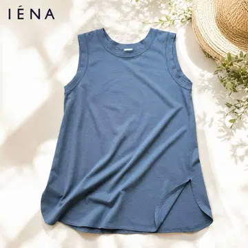 IENA LA BOUCLE 슬리브리스 스모키 블루 사이드 슬릿