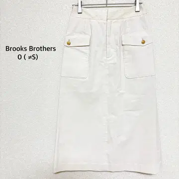 브룩스브라더스 롱 스커트 아이보리 타이트 코듀로이 코튼