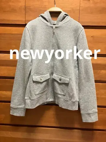 newyorker 그레이 후드티 겉옷 프론트 오픈 가디건 뉴요커