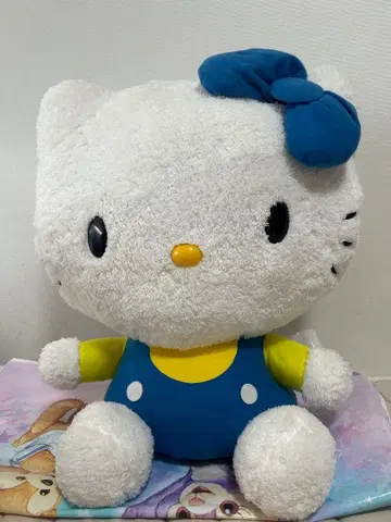 Hello Kitty 봉제 인형 파랑 리본