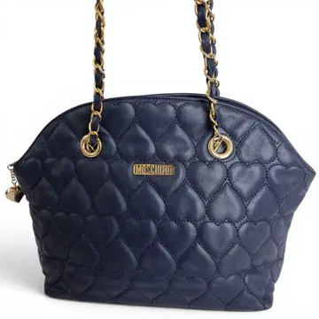 MOSCHINO 모스키노 숄더백 퀼팅 네이비 하트