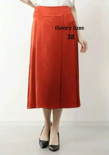 새상품급 theory luxe 띠어리 럭스 새틴 롱 스커트 38