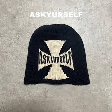 ASKYURSELF 라이더 크로스 비니 블랙 프리