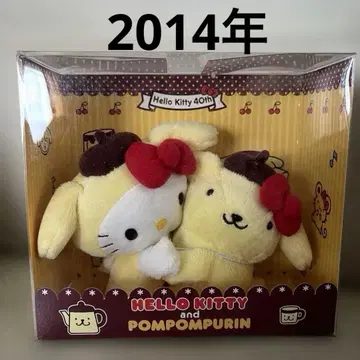 새상품 2014년 산리오 헬로키티 & 폼폼푸딩 40주년 봉제 인형