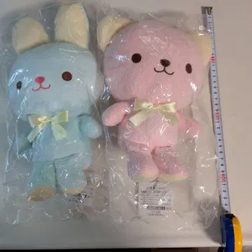 [ 가격 인하 ] 파스텔 컬러 봉제 인형 곰, 토끼 2체 세트