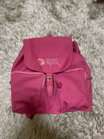 [레어] 알바 로사 ALBAROSA 자수 로고 핑크 백팩