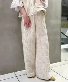 IENA LA BOUCLE 플라워 JQ 스트링 팬츠