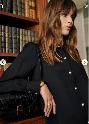 SEZANE 긴팔 블랙 블라우스 13호