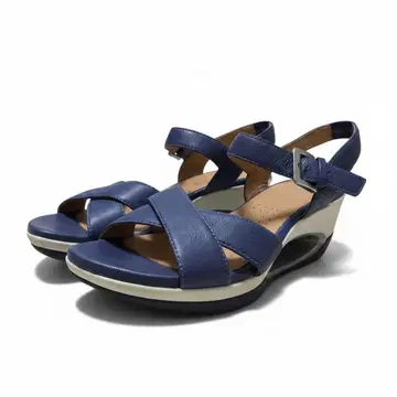 새상품급 클락스 Clarks 웨지 샌들 네이비 22.5cm