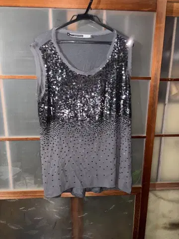 SPORTMAX CODE 슬리브리스 스팽글 그레이 M