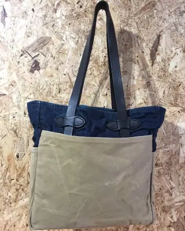 FILSON LEVI'S 가죽 인디고 데님 토트 백