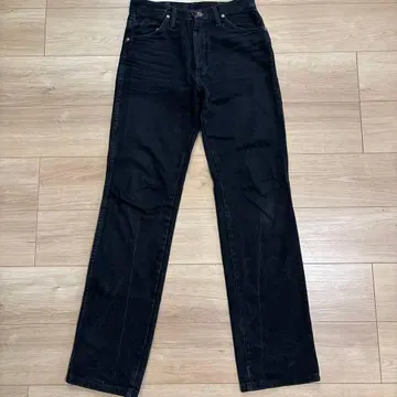 Wrangler 938WBK 블랙 데님 W29 L34 스트레이트 블랙