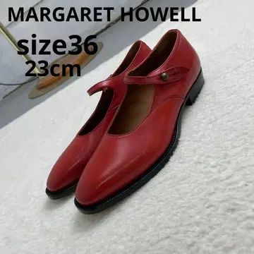 새상품 MARGARET HOWELL 가죽 메리제인 펌프스 레드