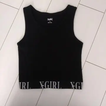 X-girl 로고 탱크탑 블랙 M 사이즈