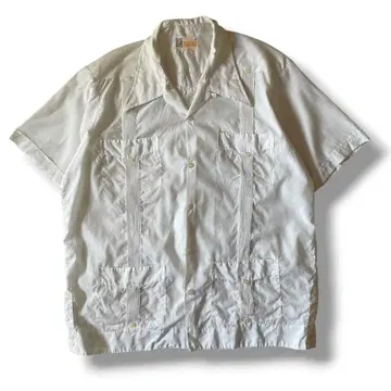 멕시코제 70s 80s ZAMNA 빈티지 쿠바 셔츠 자수