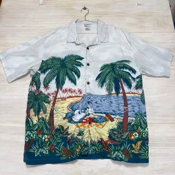 Walt Disney World 알로하 셔츠 미키 XXL