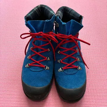VANS 블루 스웨이드 트레킹 부츠 체크 무늬