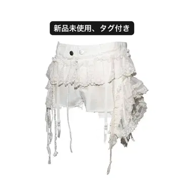 THEREDTHREAD veil frill garter shorts