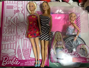 가격 인하 Barbie 미개봉 새상품 휠체어와 디자이너 세트, 인형 2체