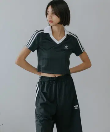 adidas Originals 피케 셔츠 반팔 블랙