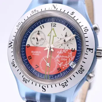 Swatch 스와치 크로노그래프 손목시계 블루 새상품 배터리 작동품