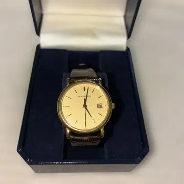 BUCHERER 손목시계 작동 골드 다이얼 날짜 표시 정품 벨트