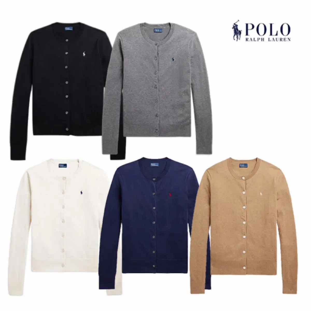 Authentic/New) Polo Ralph Lauren Women's Transitional Pima Cotton Blend Cardigan (5 colors)