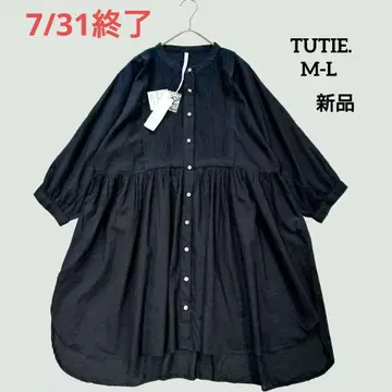 TUTIE. 츠치에 면 100% 핀턱 개더 튜닉 M-L 새상품
