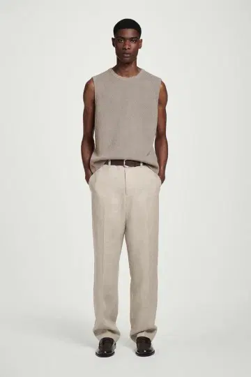 [ COS ] RELAXED LINEN TAPERED TROUSERS