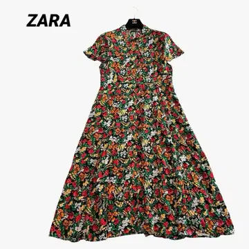 새상품급 화려한 ZARA 보타니컬 플라워 롱 원피스 워셔블