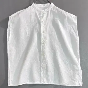 티카 린넨 프렌치 셔츠 화이트 밴드 카라 프렌치 슬리브 린넨 vx3