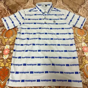 Munsingwear 먼싱웨어 반팔 피케 셔츠 올 로고 무늬