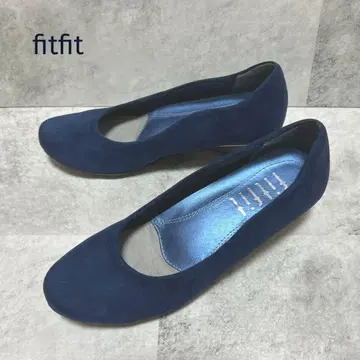 fitfit 웨지솔 펌프스 네이비 스웨이드 느낌