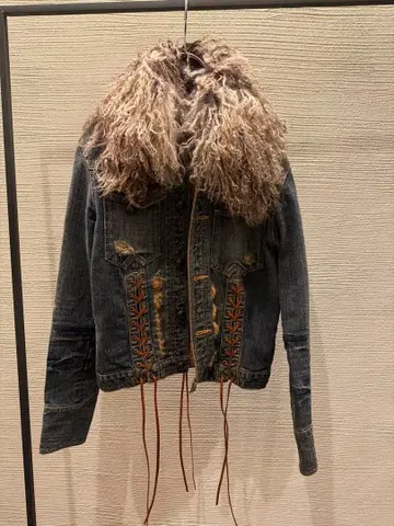 00s archive obelisk denim jacket fur y2k