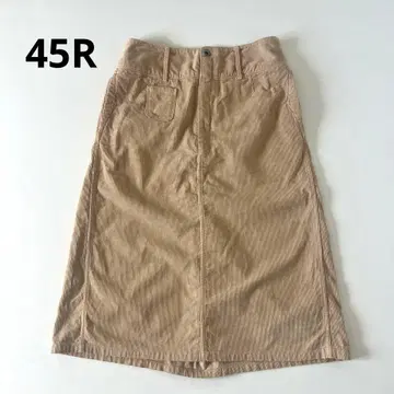[ 45R 45rpm ] 코듀로이 롱 스커트 A라인 베이지 면 2